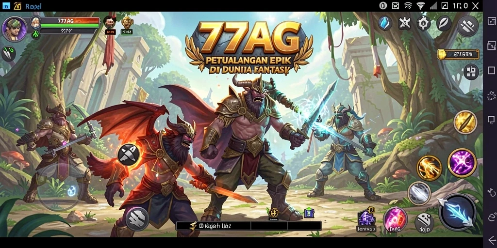 Tampilan gameplay seru di dunia fantasi 77AG.