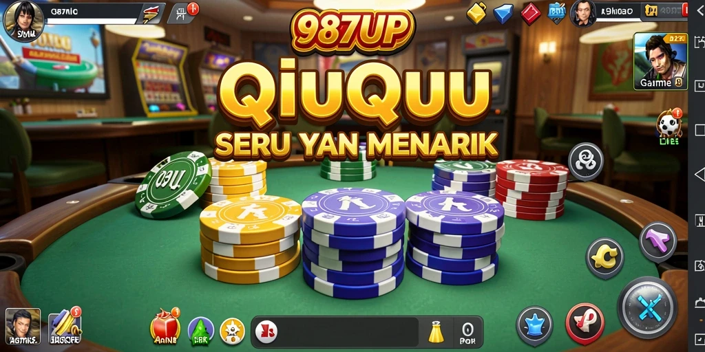 Screenshot utama 987UP menampilkan gameplay QiuQiu yang menarik.