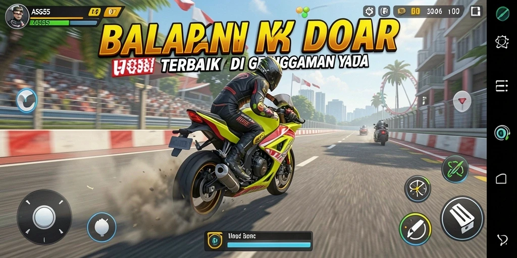 Gameplay seru dari ASG55 saat balapan motor penuh aksi.