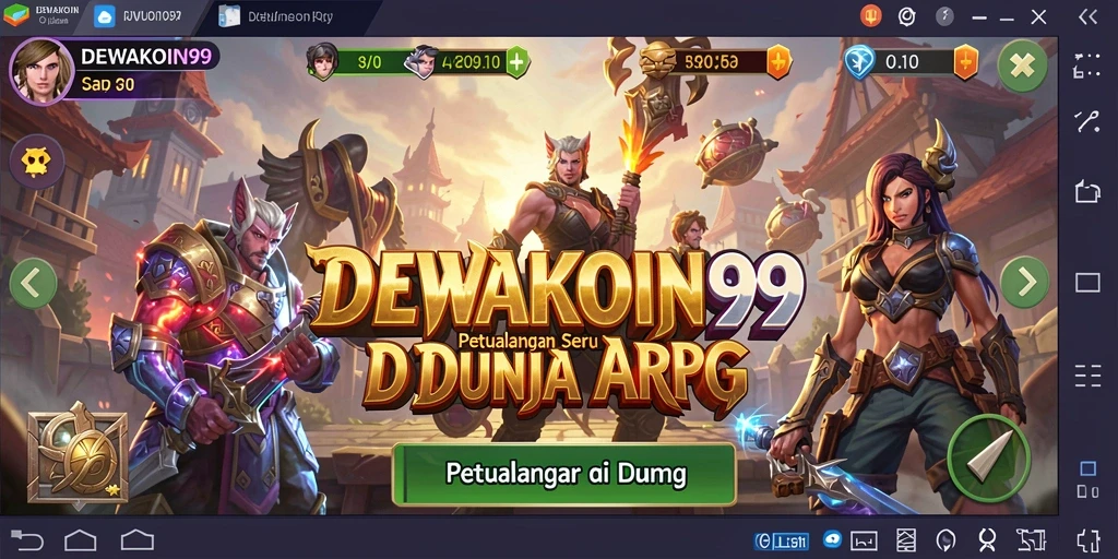 Tampilan gameplay seru di dunia fantasi DEWAKOIN99.