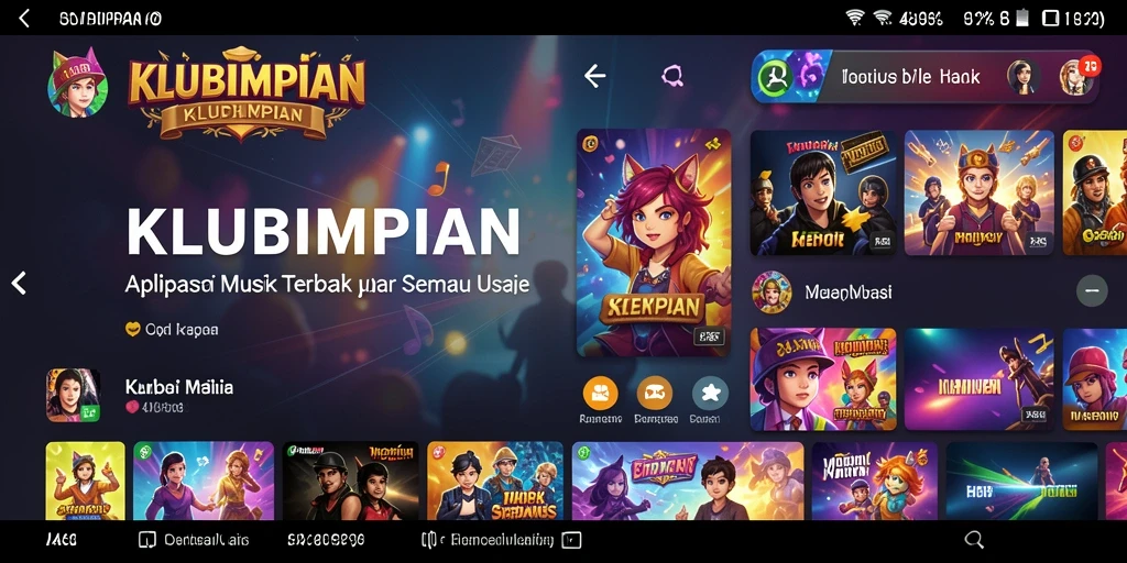 Tampilan gameplay KLUBIMPIAN dengan interaksi musik yang seru.
