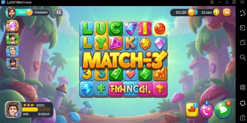 Screenshot utama LUCKYMINO menunjukkan gameplay seru dari permainan Match-3.