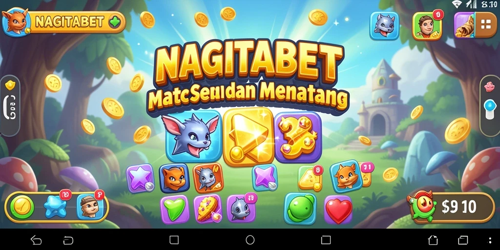 Tampilan gameplay seru dalam NAGITABET dengan kombinasi warna-warni.