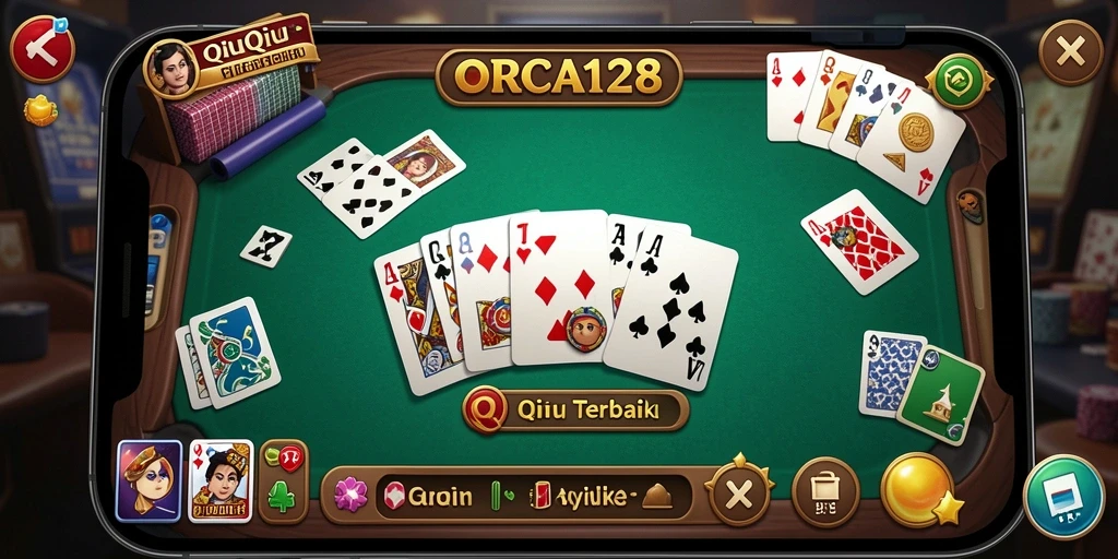 Screenshot menunjukkan gameplay seru dari ORCA128 QiuQiu.