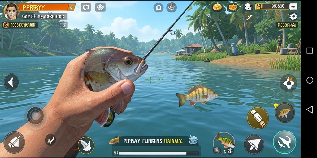 Screenshot PPRRYY menampilkan aksi memancing yang mendebarkan di laut.