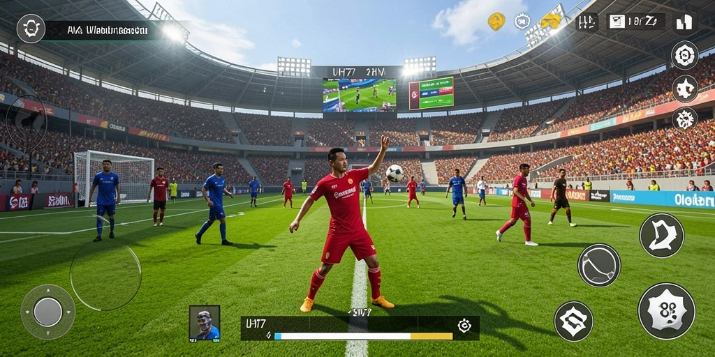 Tampilan gameplay UH77 yang menampilkan pertarungan olahraga yang seru.