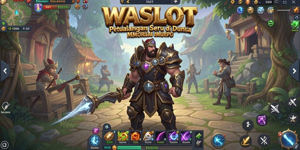 Screenshot WASLOT menampilkan pertempuran seru di dunia MMORPG.