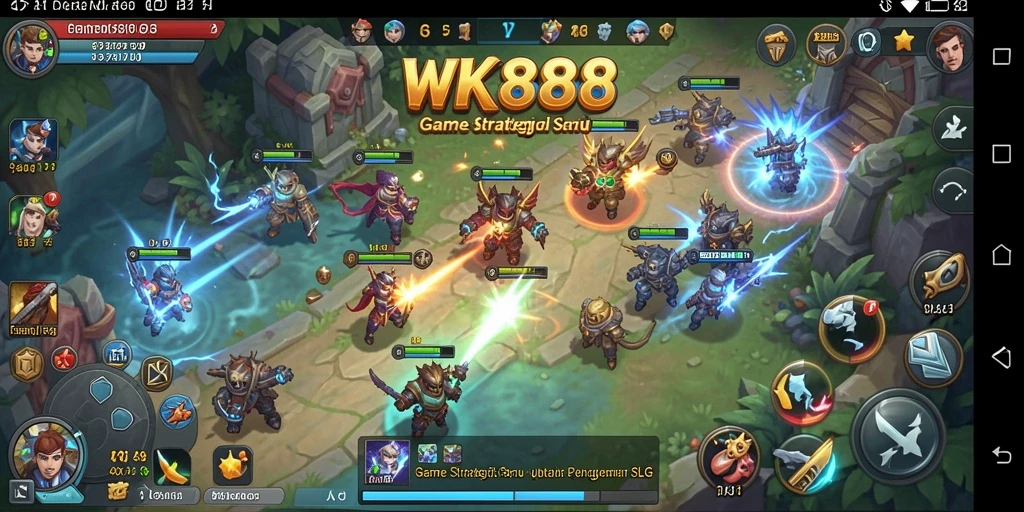 Tampilan gameplay intens dalam permainan strategi WK888.